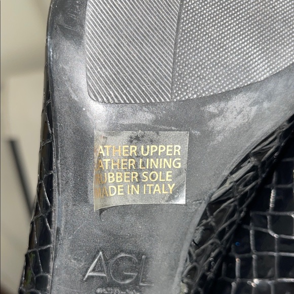 AGL est. 1958  Italy Attilio Giusti Leombruni Black  Mules Heels - Picture 12 of 13